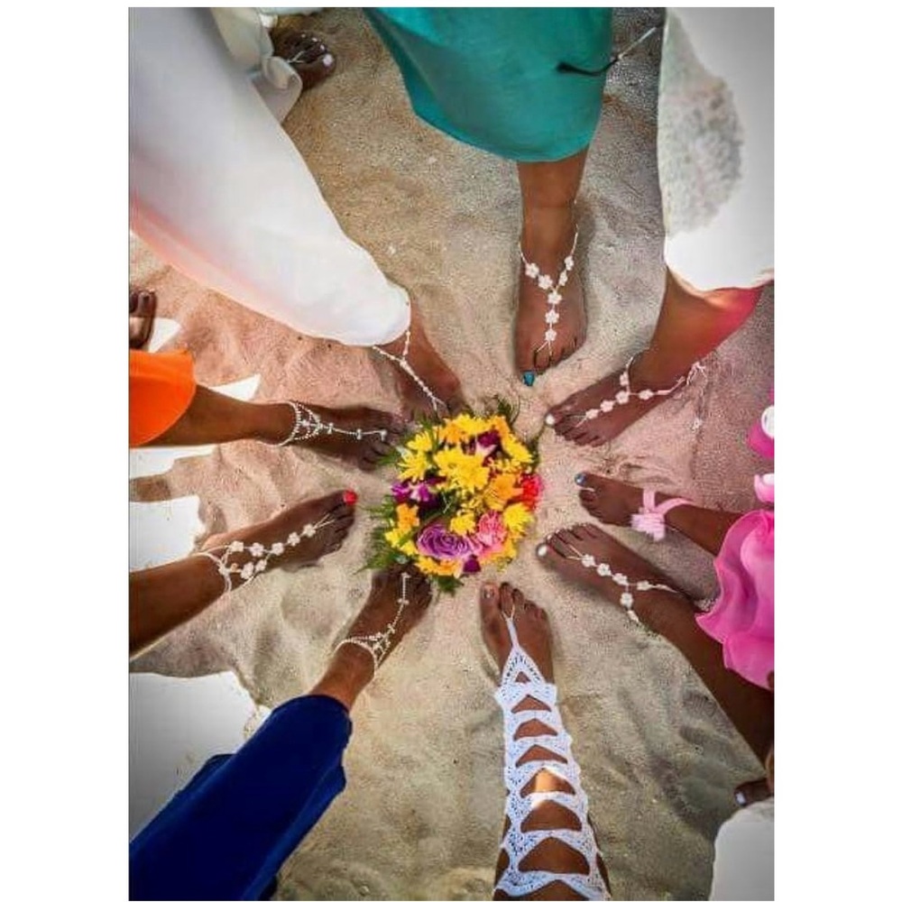 NEW Flower Barefoot Footless Sandal Pair